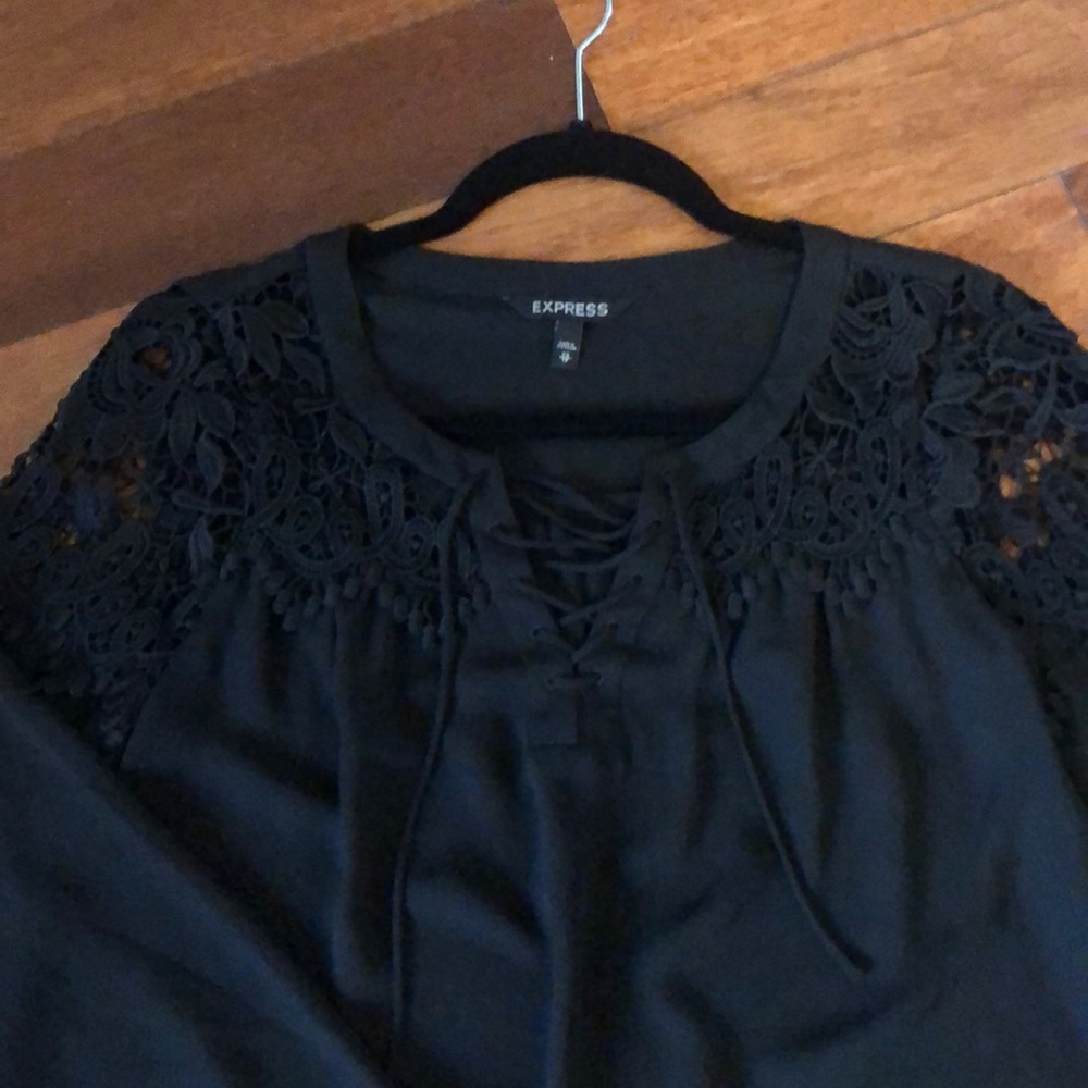 Express dress shirt with lace cutout top so cute